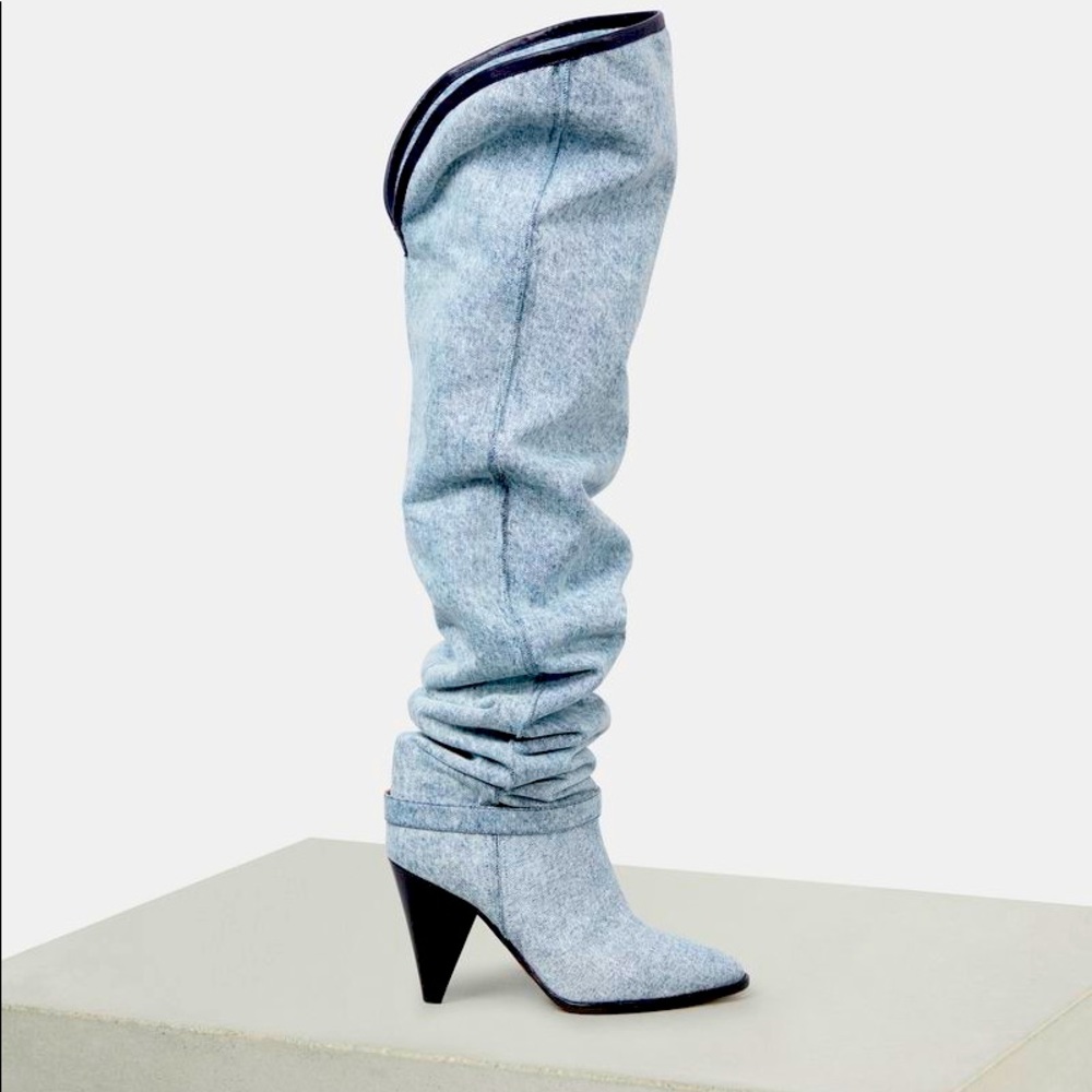 Isabel Marant Knee-High Denim Slouch Boots